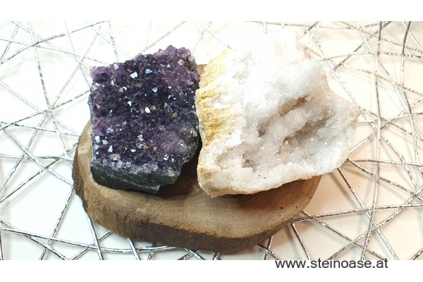 Set Reinigen & Aufladen mit Amethyst + Schneequarz